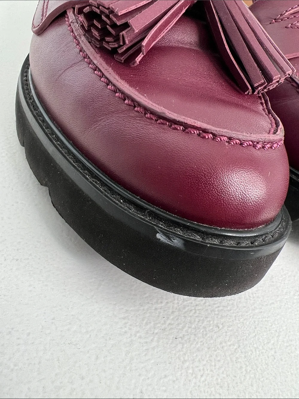 Stuart Weitzman Adrina tassel loafer in maroon women’s 8.5